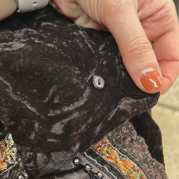 JoiMo velvet fur beaded embroidered vintage boho euro jacket - Picture 10 of 10